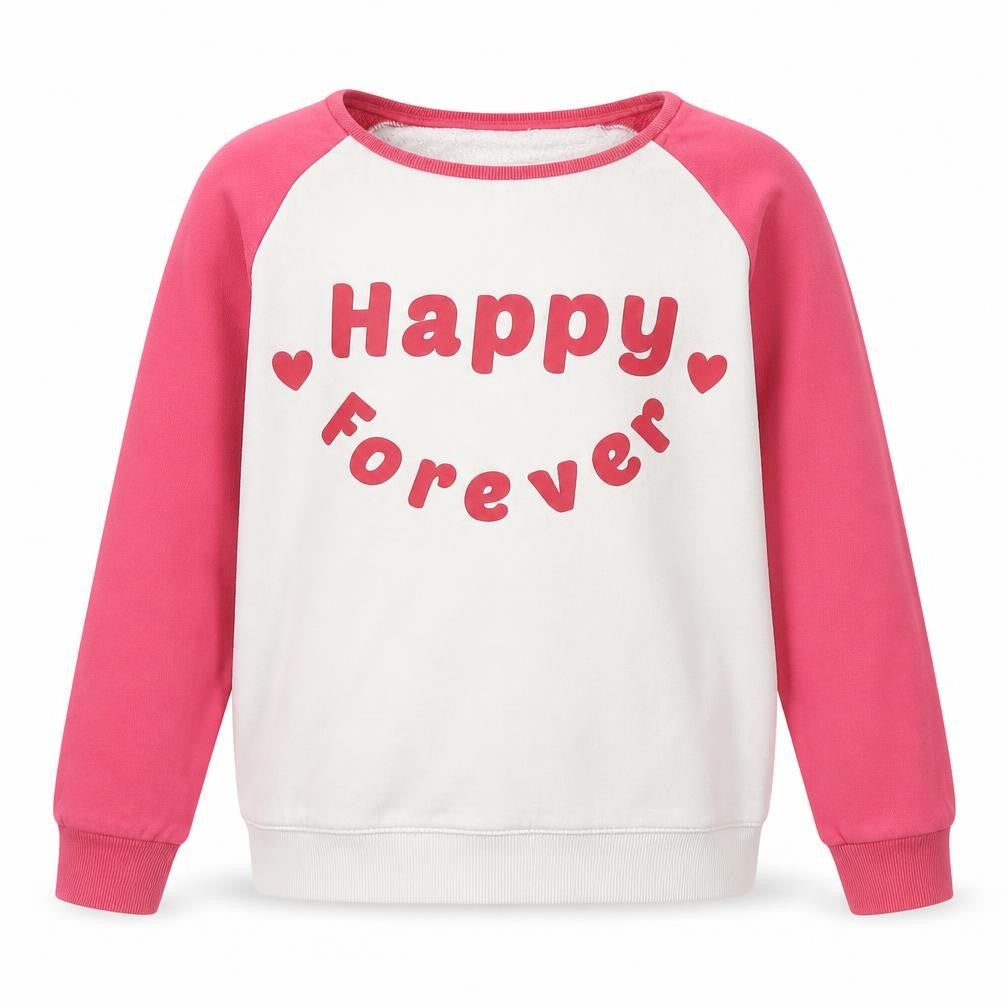 Marks and Spencer Girls Ivory Crew Neck  Cotton Pullover Jumper Size 13-14 Years  Pullover - happy