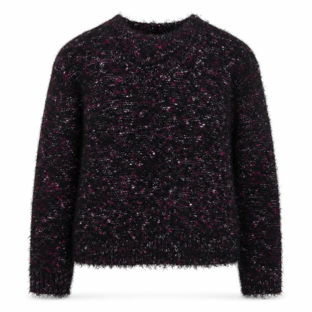 Front view of Tu women’s black v-neck acrylic jumper, size UK 12