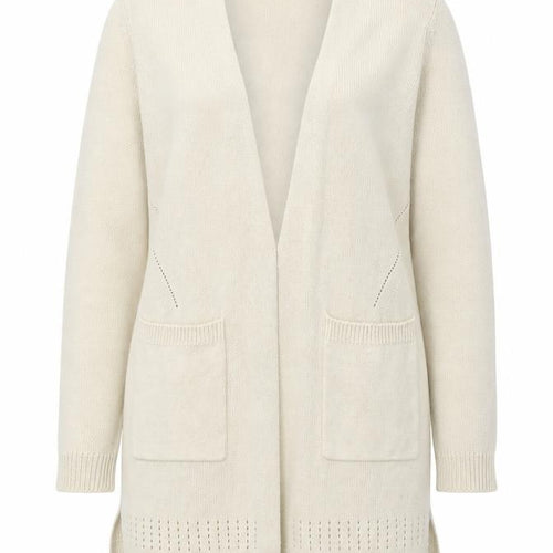 Oasis Womens Beige V-Neck  Acrylic Cardigan Jumper Size M