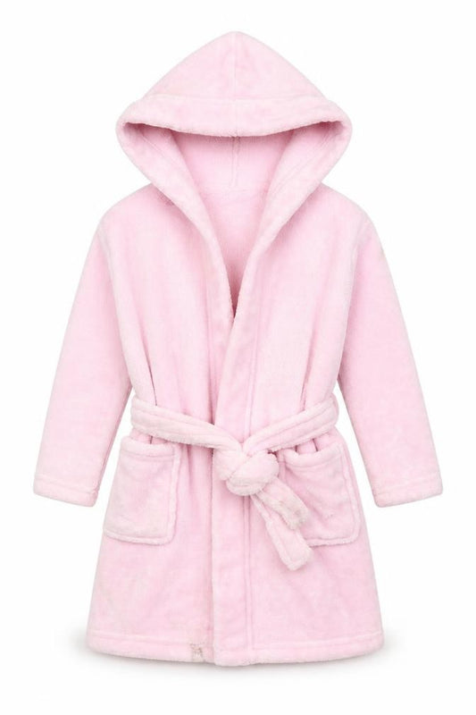 PJ Collection  Girls Pink Solid Polyester Kimono Gown Size 3-4 Years