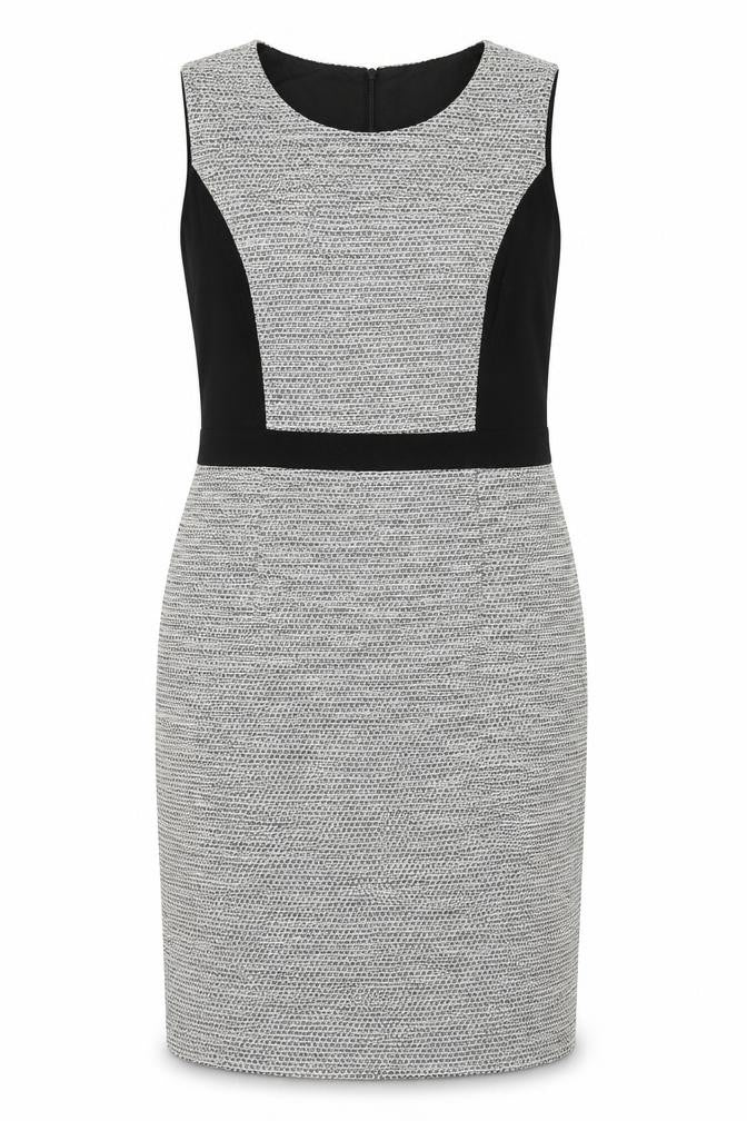 John Lewis  Womens Grey  Cotton Sheath  Size 12  Round Neck