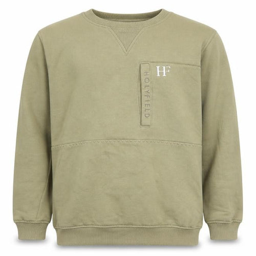 Holyfield Boys Green  Cotton Pullover Sweatshirt Size 10-11 Years   - Logo. 10-12 Years