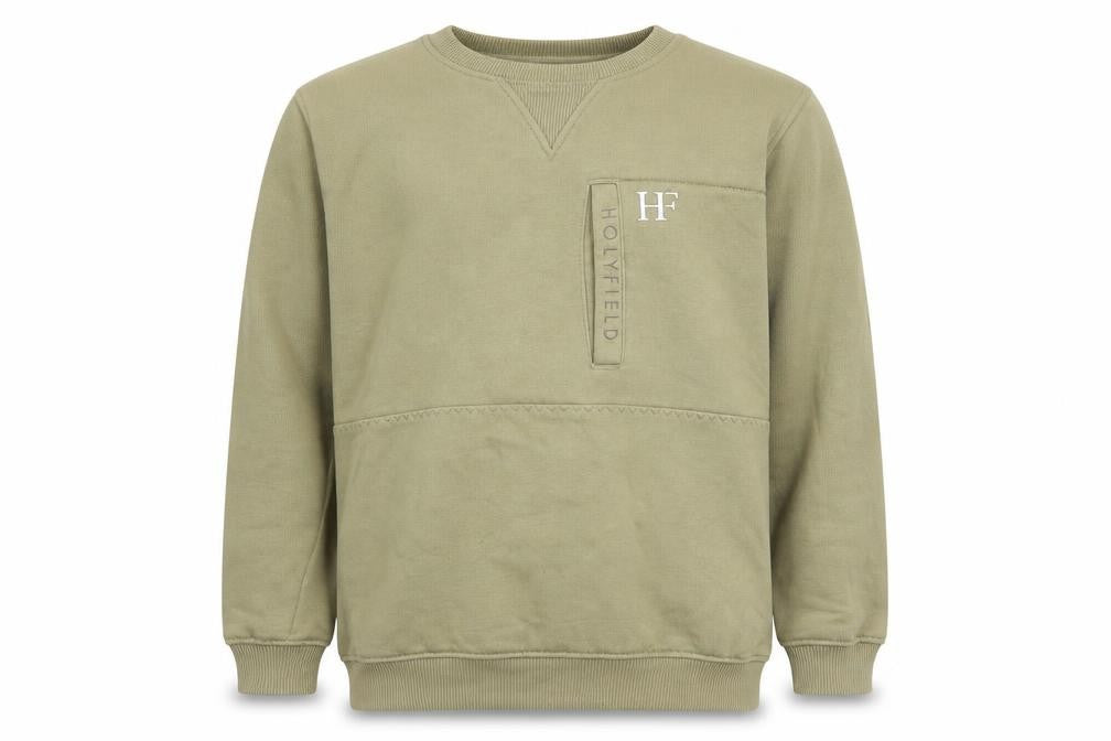 Holyfield Boys Green  Cotton Pullover Sweatshirt Size 10-11 Years   - Logo. 10-12 Years