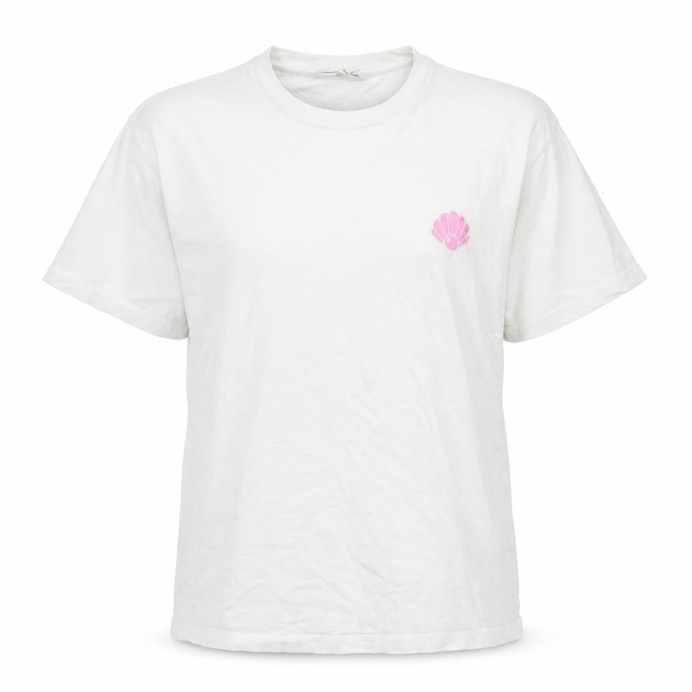 Megan Ellaby Womens White  Cotton Basic T-Shirt Size XS Crew Neck