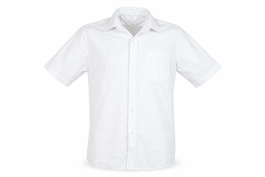 Banner Mens White  Polyester  Button-Up Size 13.5 Collared Button