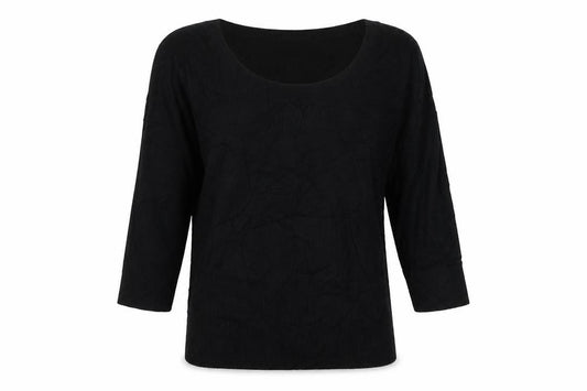 Front view of Principles women’s black round neck viscose jumper, size UK 12