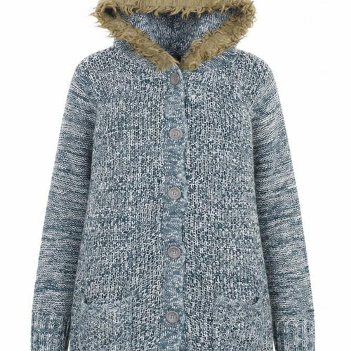 BeYou Womens Blue Round Neck  Acrylic Cape Jumper Size 12