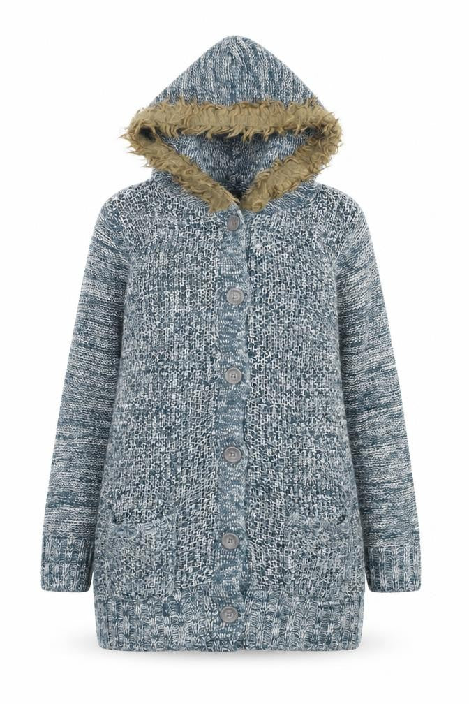 BeYou Womens Blue Round Neck  Acrylic Cape Jumper Size 12