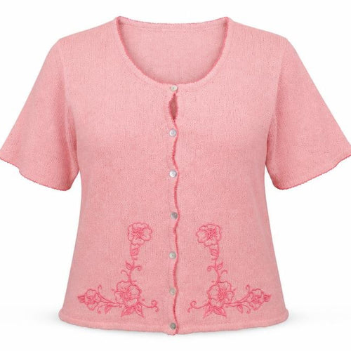 Aniela Womens Pink Round Neck  Acrylic Cardigan Jumper Size L