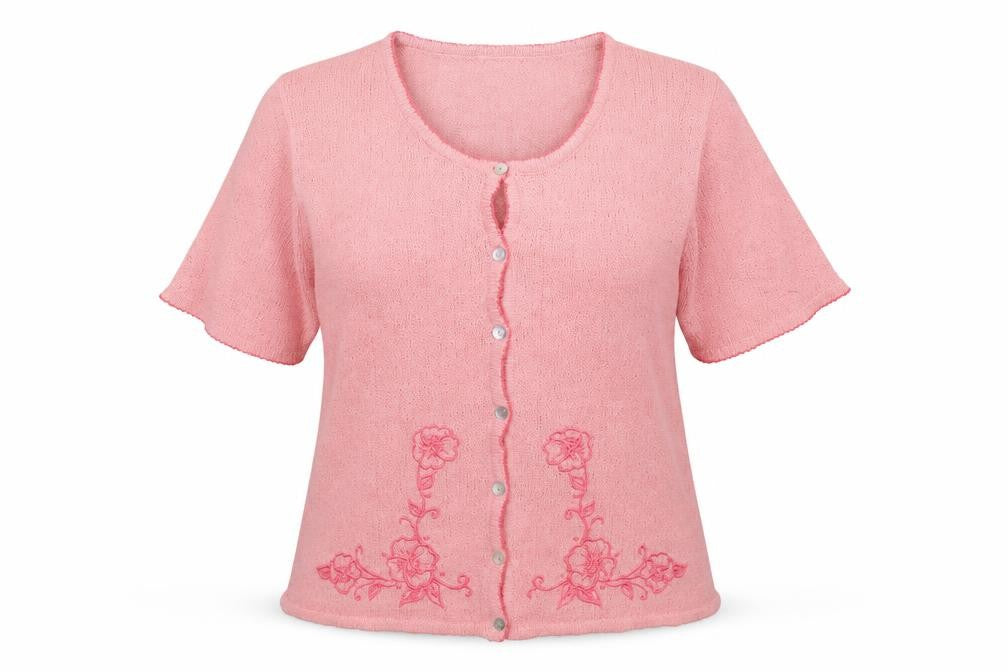 Aniela Womens Pink Round Neck  Acrylic Cardigan Jumper Size L