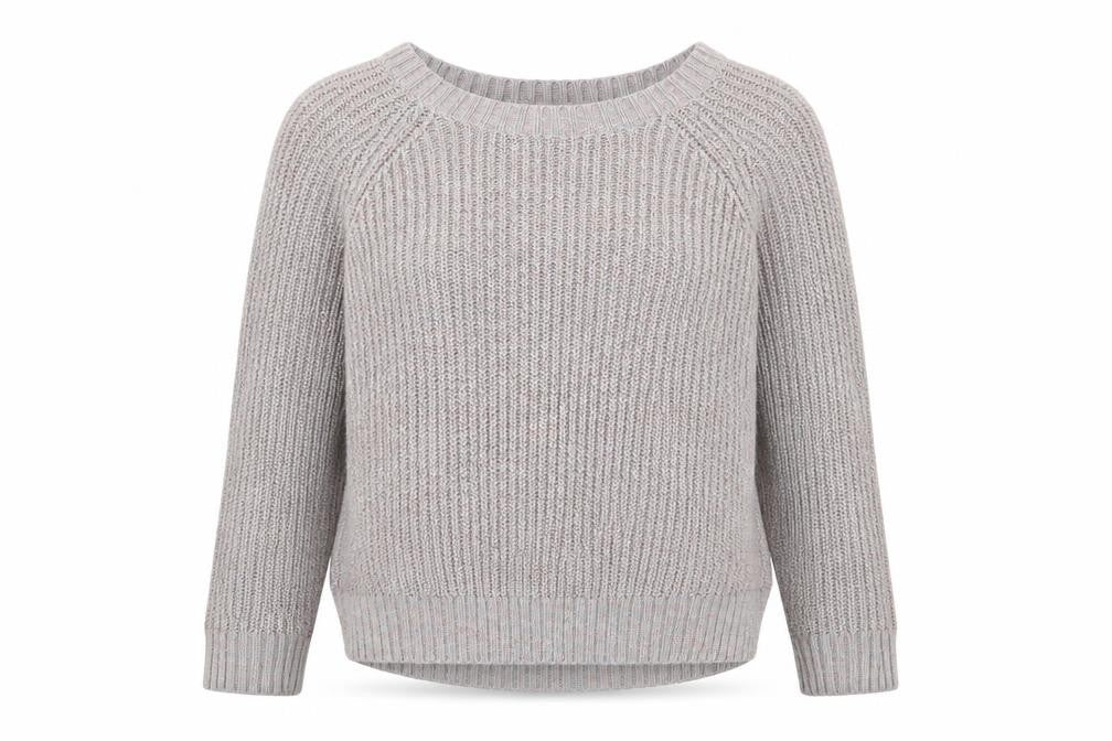 Front view of Papaya women’s multicoloured round neck acrylic jumper, size UK 10