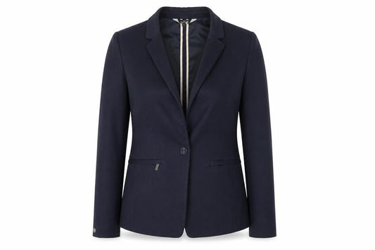 Front view of Next women’s blue jacket blazer, size UK 10, button