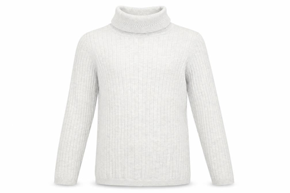 Front view of George girls’ grey roll neck cotton jumper, size 10, years