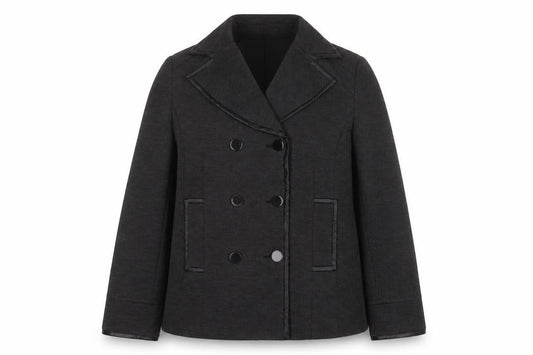 Front view of Principles women’s grey trench coat blazer, size UK 14
