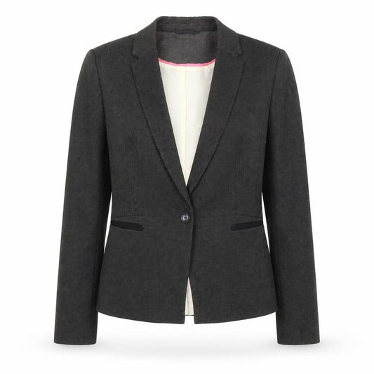 Front view of Next women’s grey polyester jacket blazer, size UK 10