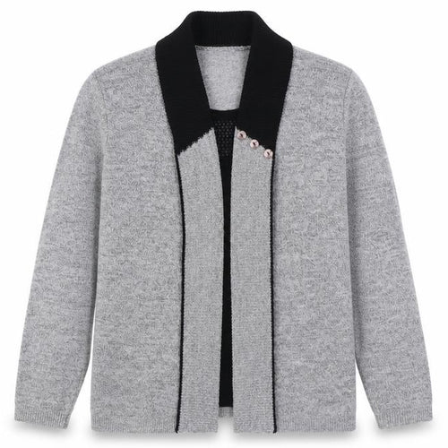 Envy Womens Grey V-Neck  Acrylic Cardigan Jumper Size M