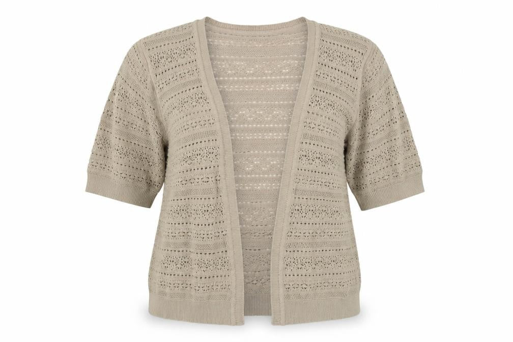 BHS Womens Beige V-Neck  Acrylic Cardigan Jumper Size 16