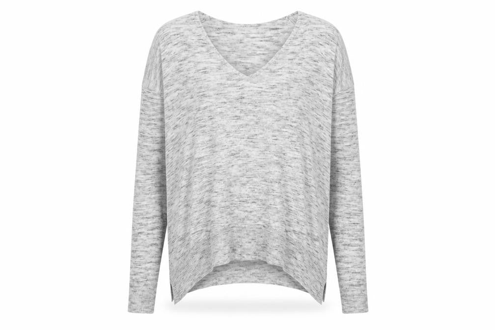 Zara Womens Grey V-Neck  Polyester Pullover Jumper Size M