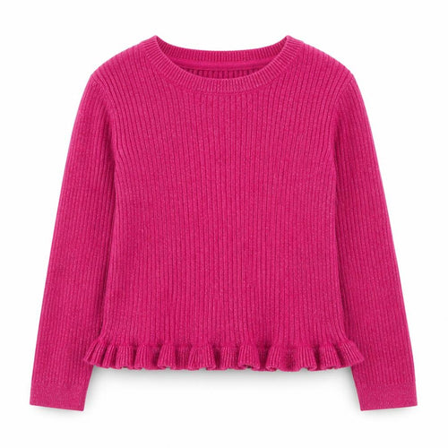 Cynthia Rowley Girls Pink Round Neck  Cotton Pullover Jumper Size 7 Years