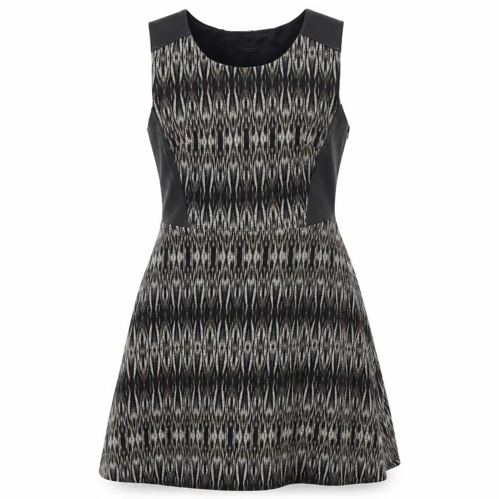 Javier Simorra Womens Brown  Cotton Fit & Flare  Size 14  Round Neck