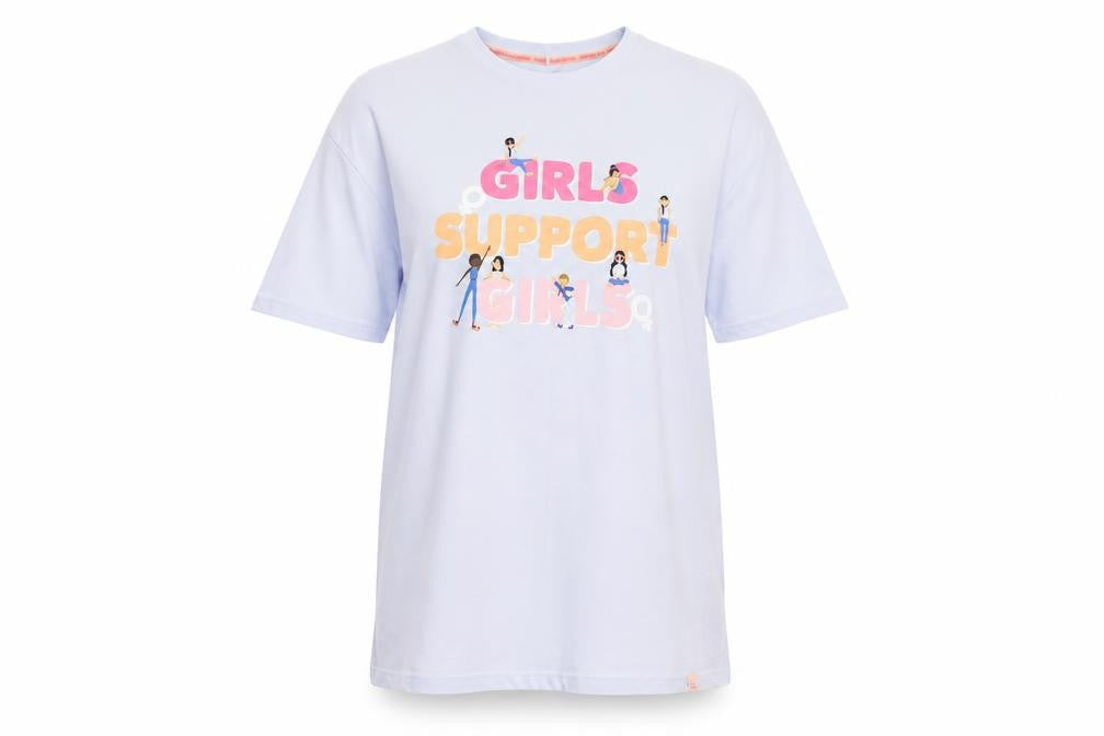 Primark Womens Blue Solid Cotton Top Nightshirt Size M   - Girls support girls