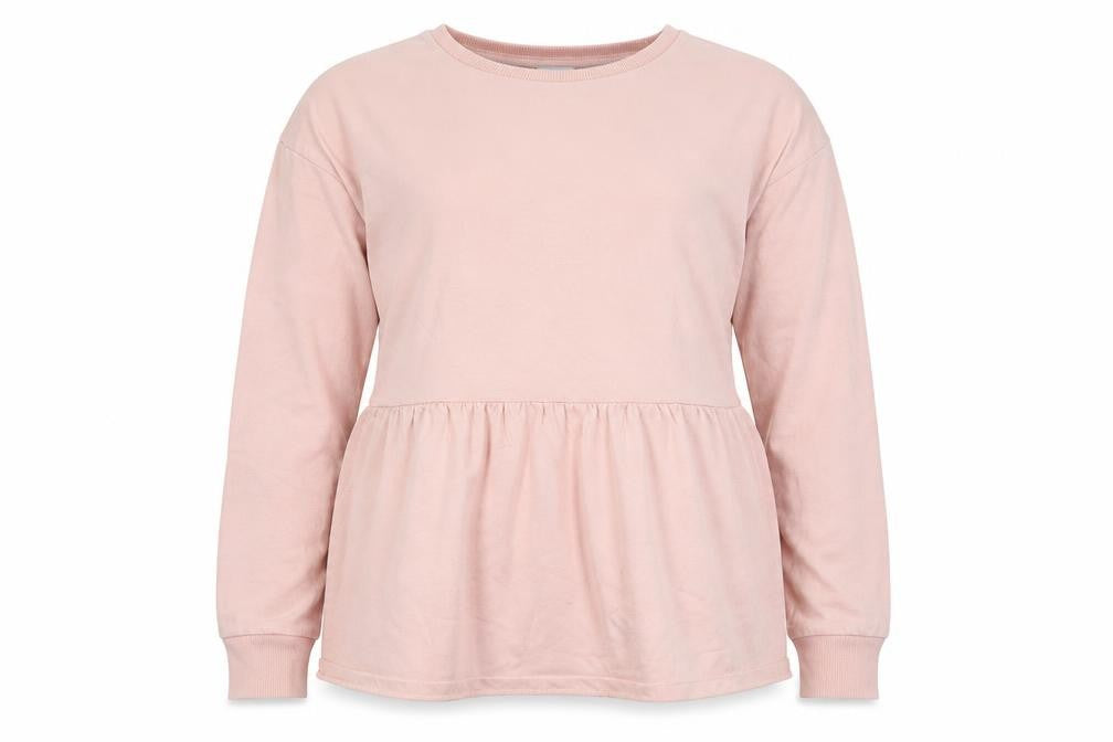 Front view of Matalan women’s pink cotton pullover sweatshirt, size M