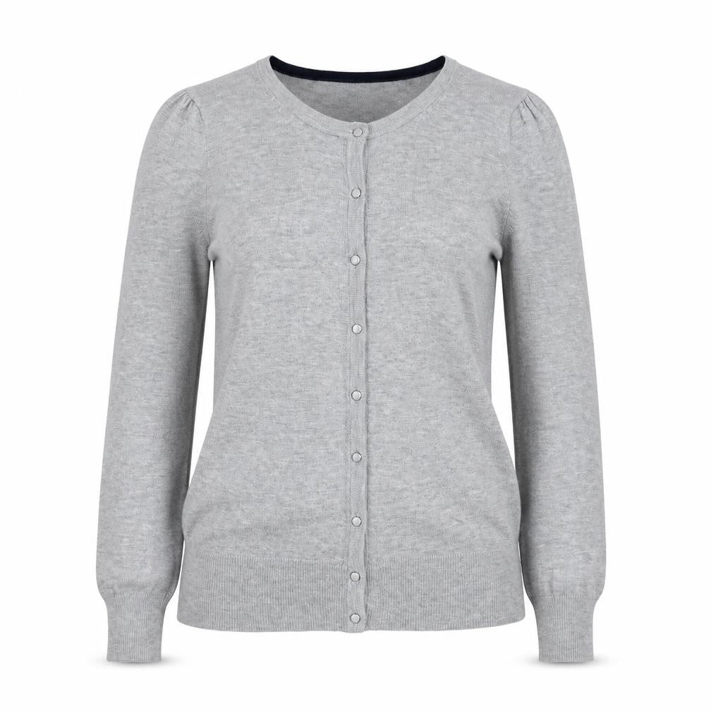 Marks and Spencer Womens Grey Round Neck  Viscose Full Zip Jumper Size 8