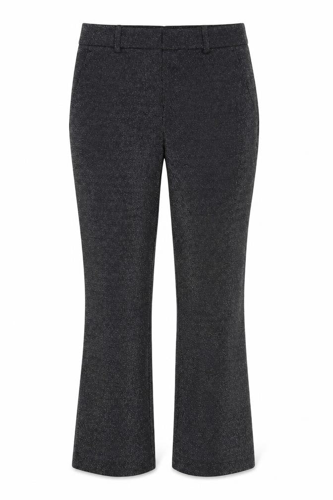 Front view of H&M women’s silver polyester sweatpants, size UK 6, 27-inch leg regular zip