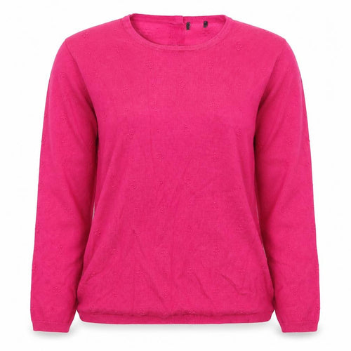 Preworn Womens Pink Scoop Neck Polka Dot Viscose Pullover Jumper Size M