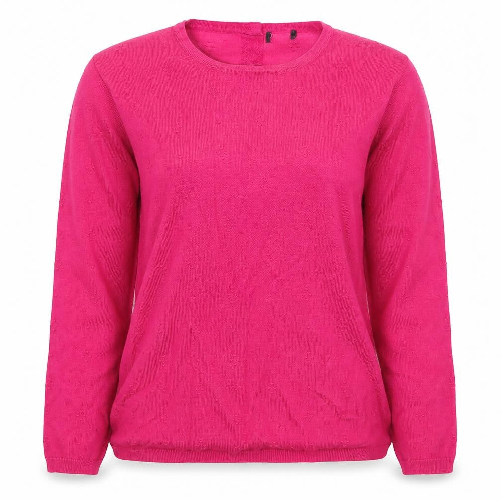 Preworn Womens Pink Scoop Neck Polka Dot Viscose Pullover Jumper Size M
