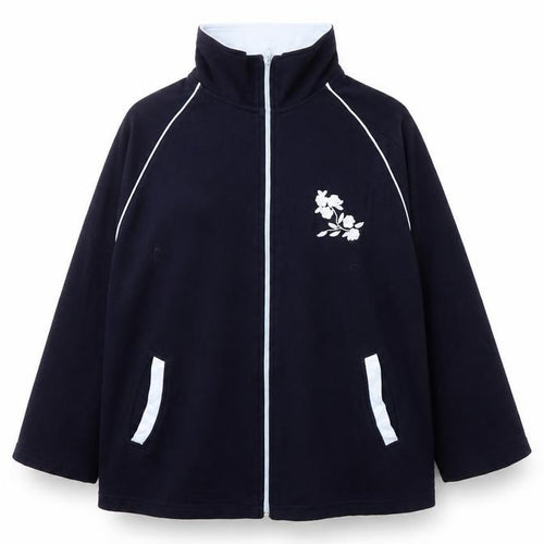 Daxon Womens Blue High Neck  Cotton Full Zip Jumper Size 18