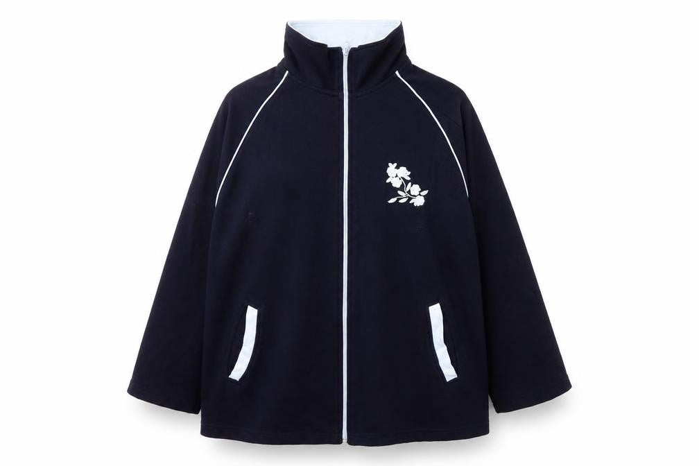 Daxon Womens Blue High Neck  Cotton Full Zip Jumper Size 18