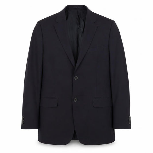 Front view of Karl Jackson men’s blue polyester jacket suit jacket, size M