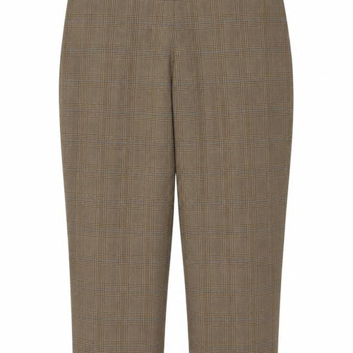 Marks and Spencer Womens Beige Houndstooth Polyester Cropped Trousers Size 20 L26 in Regular Zip