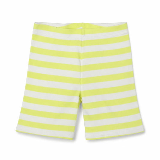 F&F Girls Yellow Striped Cotton Biker Shorts Size 2-3 Years  Regular