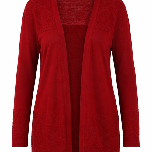 Per Una  Womens Red V-Neck  Viscose Cardigan Jumper Size 8