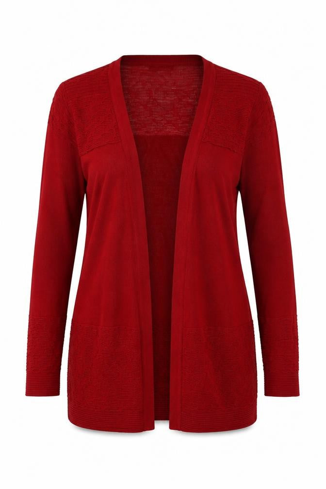 Per Una  Womens Red V-Neck  Viscose Cardigan Jumper Size 8