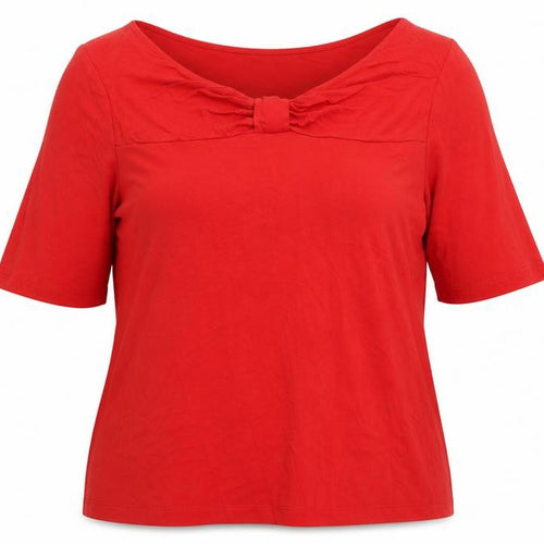 Marks and Spencer Womens Orange  Viscose Jersey Blouse Size 16 Round Neck