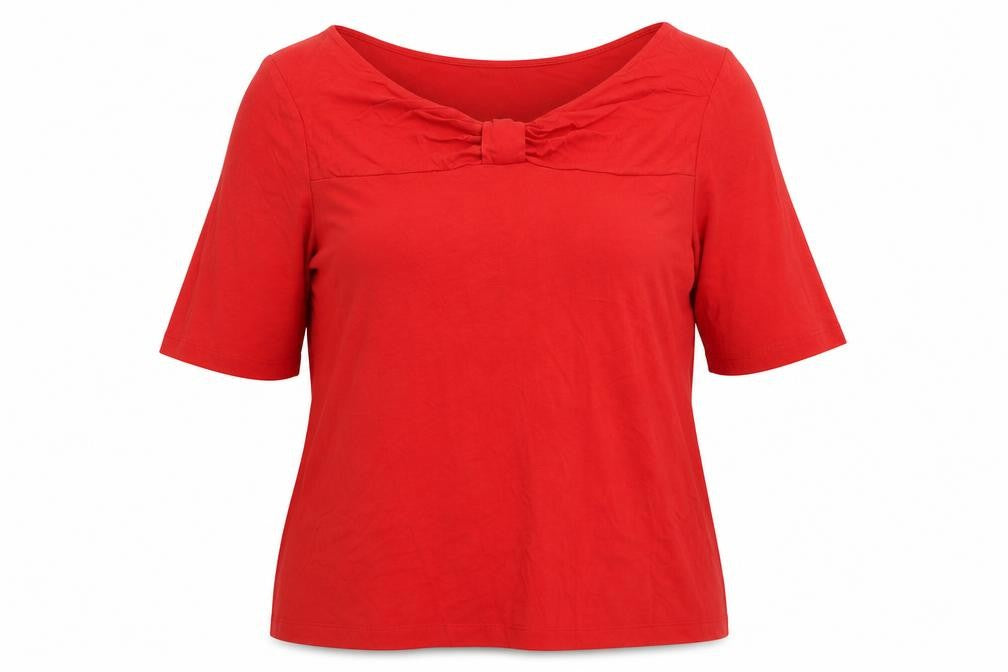 Marks and Spencer Womens Orange  Viscose Jersey Blouse Size 16 Round Neck