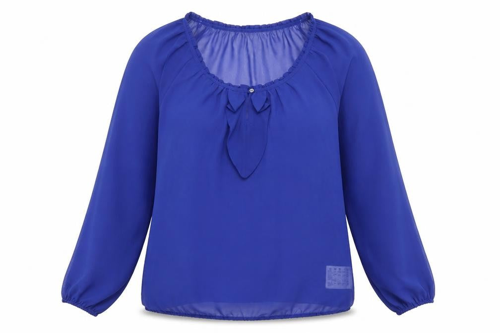 ESPRIT Womens Blue  Polyester Basic Blouse Size 14 Round Neck