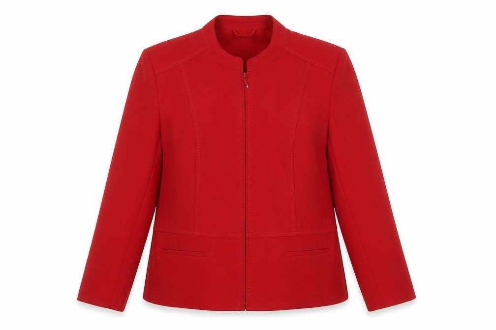 EWM Womens Red   Jacket Blazer Size 6  Zip