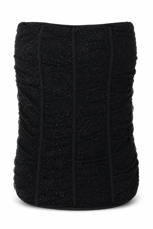 Front view of Chemistry women’s black polyester basic tank, size UK 10, square neck