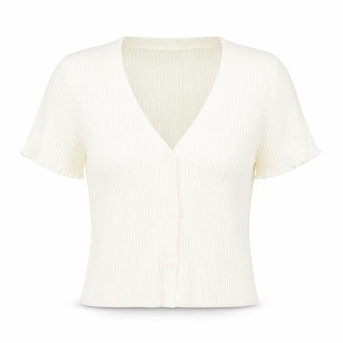Primark Womens Ivory V-Neck  Acrylic Cardigan Jumper Size 12