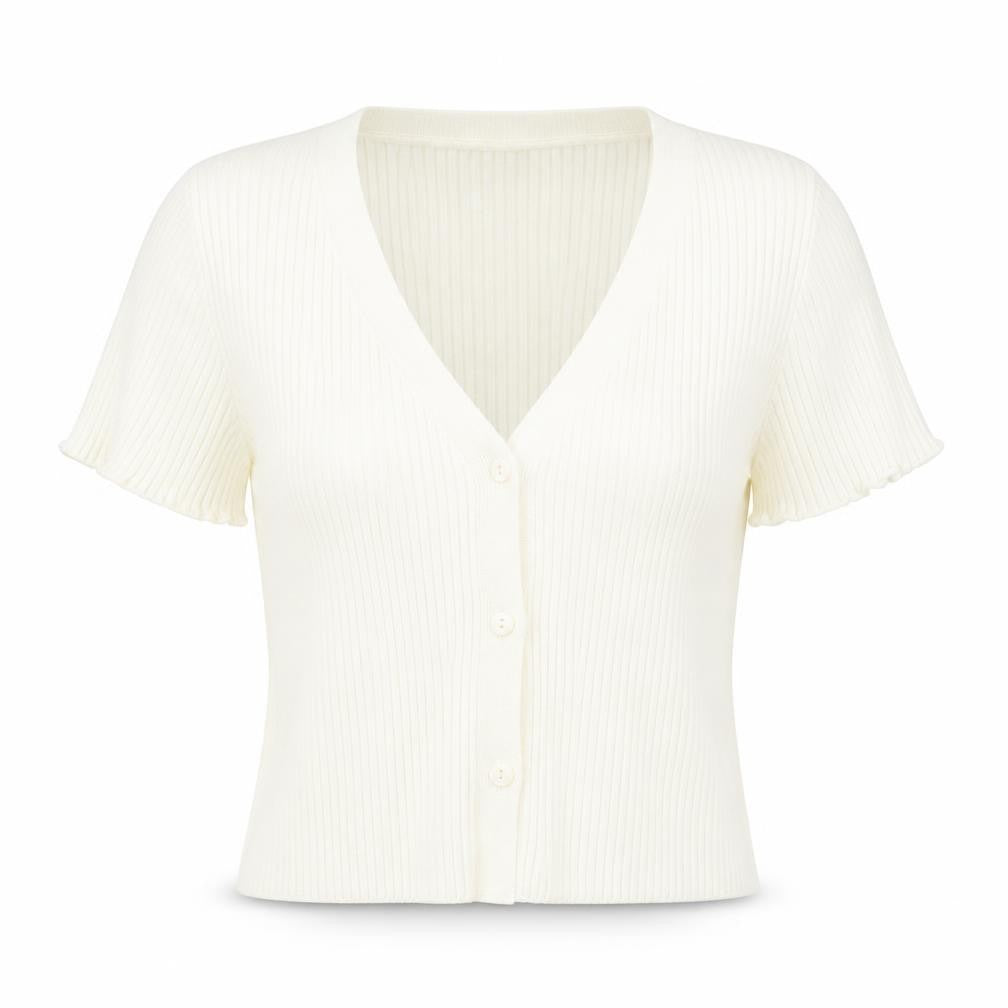 Primark Womens Ivory V-Neck  Acrylic Cardigan Jumper Size 12