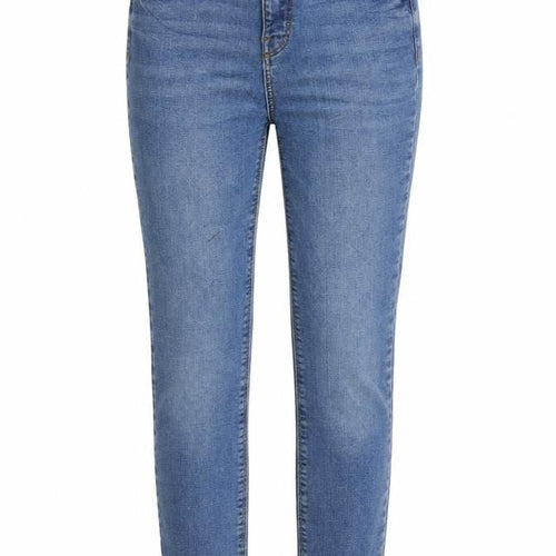 Denim & Co. Womens Blue  Cotton Straight Jeans Size 8 L27 in Regular Zip