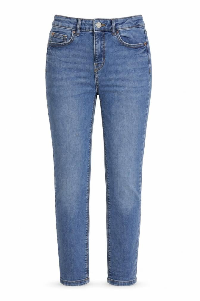 Denim & Co. Womens Blue  Cotton Straight Jeans Size 8 L27 in Regular Zip