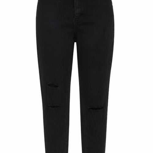 Missguided Womens Black  Cotton Straight Jeans Size 10 L27 in Regular Zip