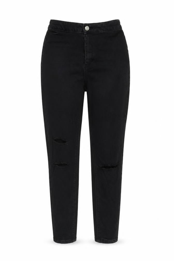 Missguided Womens Black  Cotton Straight Jeans Size 10 L27 in Regular Zip