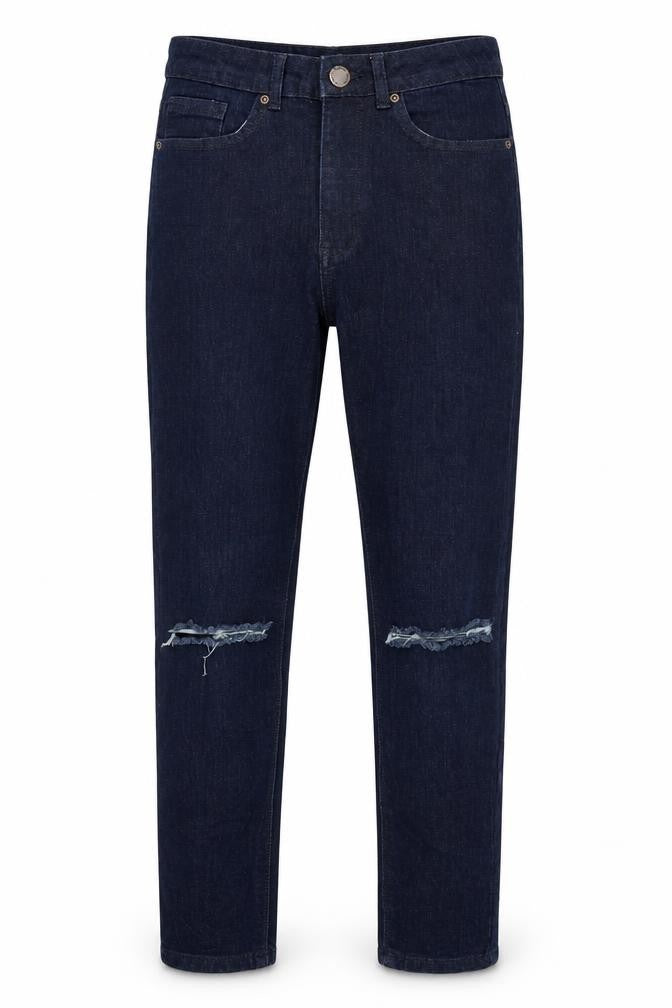 Lasula Womens Blue  Cotton Straight Jeans Size 8 L27 in Regular Zip