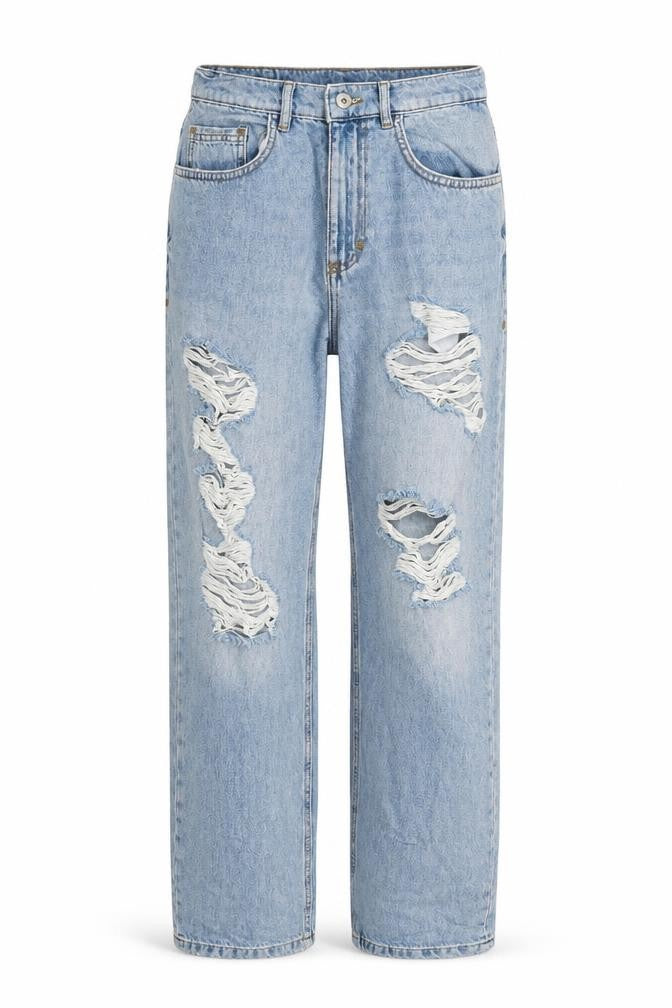 COLLUSION Womens Blue  Cotton Straight Jeans Size 8 L29 in Regular Zip